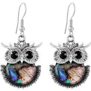 Owl Shaped Abalone Statement Vintage Long Summer Earring for Women Jewelry